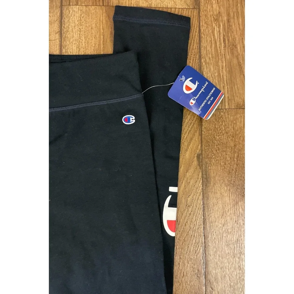 Champion Girls XL 14 16 Athletic Pants Active Wear Legging Script Logo Black New